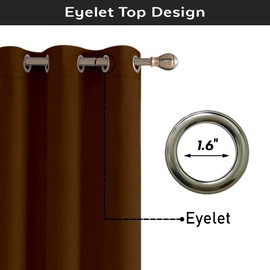 Ved Blackout Single Curtain for Door 52"x 84"（1 panel）(Dark Brown),W132cm (52") x D213cm (84").