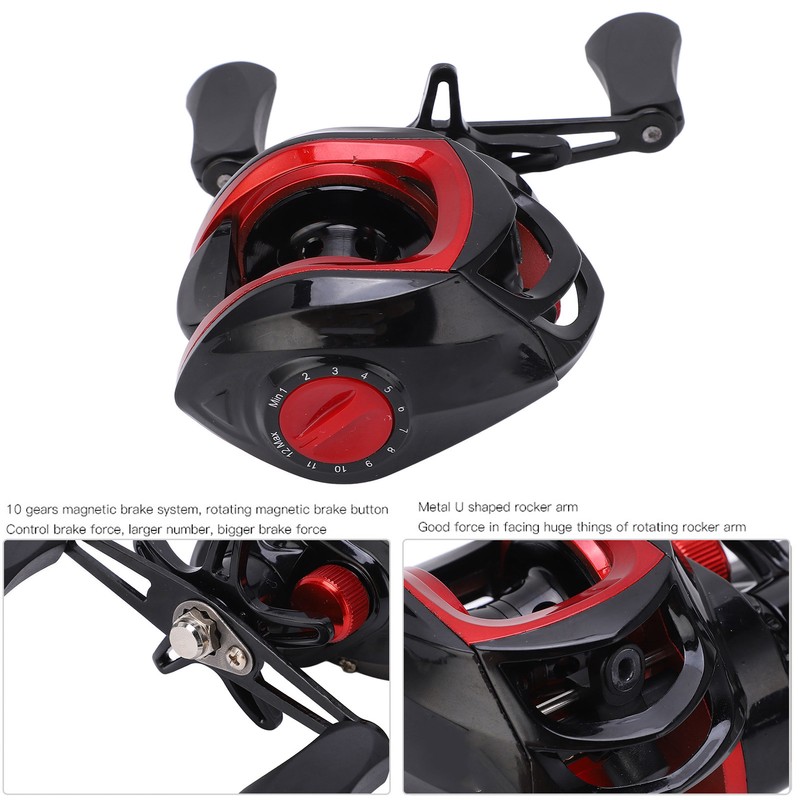 LK201 Plastic/Aluminum Alloy Black Red Magnetic Brake Standard Right/Left Hand