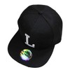 Letter/Initial Snapback Cap in Black & White - l