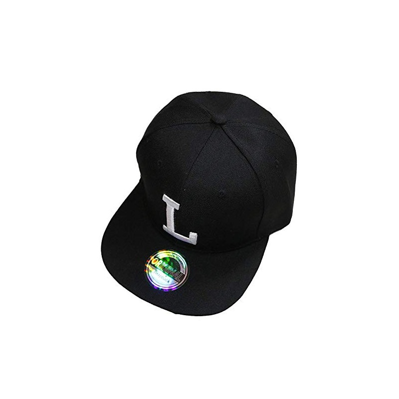Letter/Initial Snapback Cap in Black & White - l
