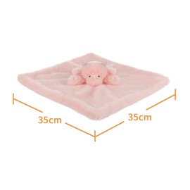 Apricot Lamb Dragon Soft Loveys for Babies, Security Blanket for Baby Boy and Girl, 13.8 Inches for Infant and Toddlers Pink