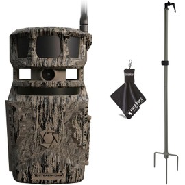 Stealth Cam Revolver PRO 40MP Photo 1440P at 30 FPS QHD Video 0.4 Sec Trigger Speed 360-Degree Panoramic View Built-in GPS Hunting Cellular Trail Camera, Adjustable Durable Steel Post, and Cloth