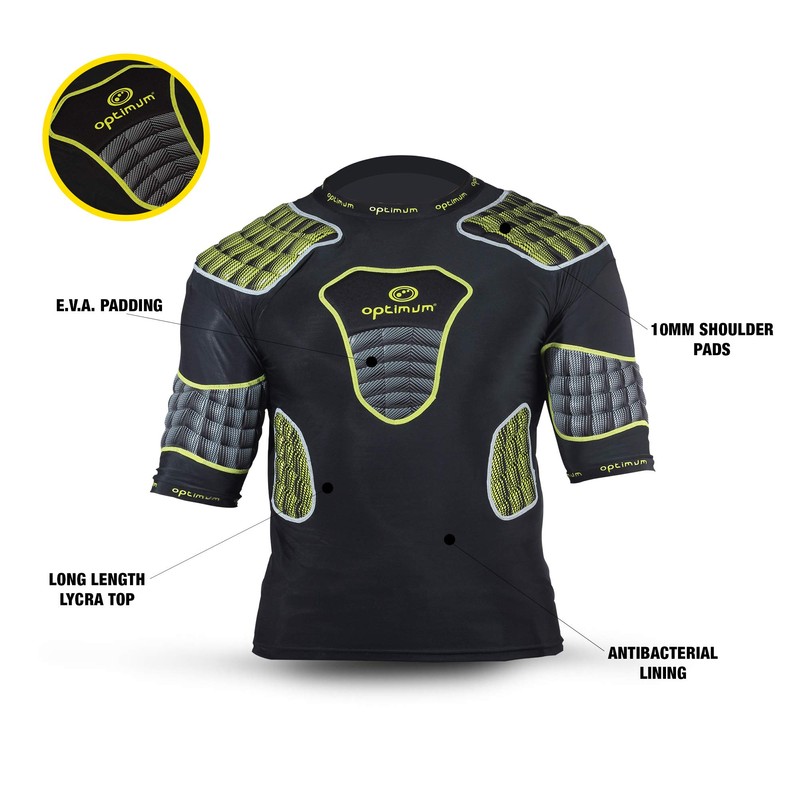 Optimum Boy's Atomic Protective Shoulder Pads - Black/Yellow/Grey, Mini