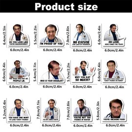JINJUMEI Dr Nowzaradan Magnet, Funny Dr. Now Fridge Magnet, Cute Diet Fridge Magnet, Doctor Saying Magnet, Inspirational Fridge Magnets for Fridge & Car for Diet Control, Pack of 12
