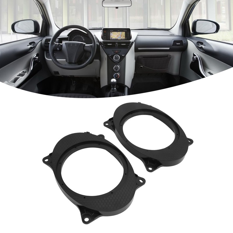 2pcs 6.5inch Black Door Speaker Adapter Spacer Rings with 2