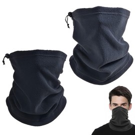 GILWUMO Multifunctional Scarf Tube Scarf, Pack of 2, Women's Men's Winter Loop Scarf, Soft Fleece Neck Warmer, Windproof Ski Mask, Tube Scarf, Warmer for Skiing, Running, Cycling, multicoloured