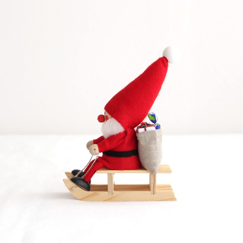 Nordika Nisse norudyika nisse Christmas Wooden Doll (Santa on Sled/Red/nrd120072)