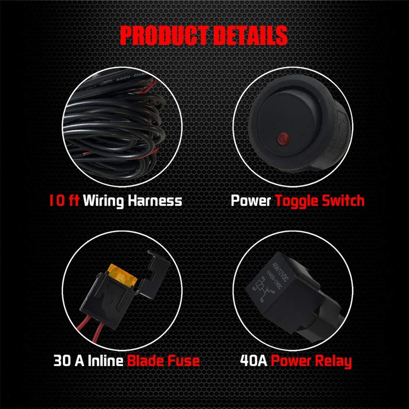 Ampper 4 Lead Wiring Harness for LED Rock Lights, LED
