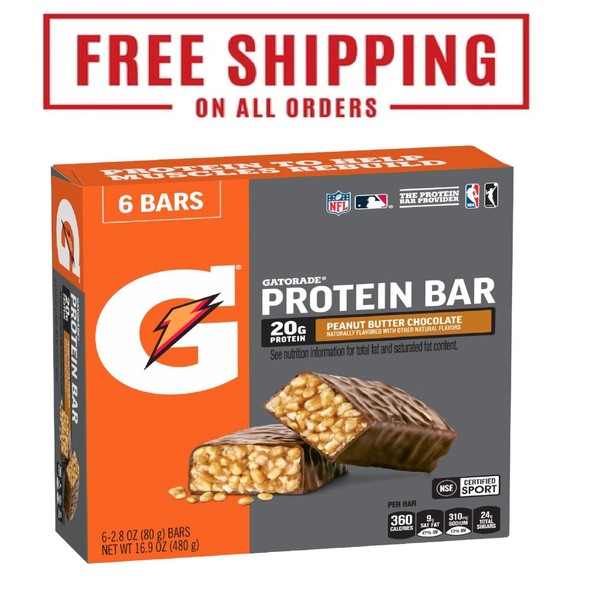 Gatorade Gatorade Peanut Butter Chocolate Whey Protein Bars, 20g Protein,