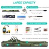 Relaxyee Fishing Rod Case with Fishing Tackle Box Portable Folding