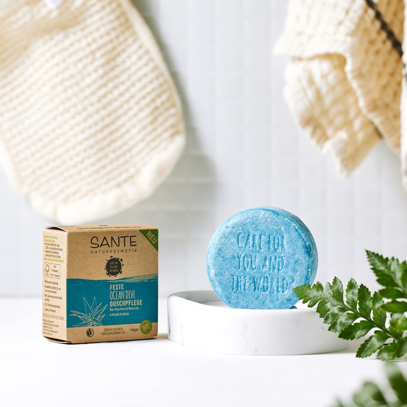 SANTE Naturkosmetik Solid Shower Soap Vegan Formula with Organic Aloe