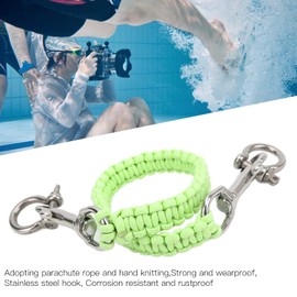 VGEBY Diving Camera Grip Rope, Underwater Camera Lanyard Glow-in-the-Dark Strong Rustproof Camera Retractable Lanyard (10 x 7 x 5 cm, Green) Diving