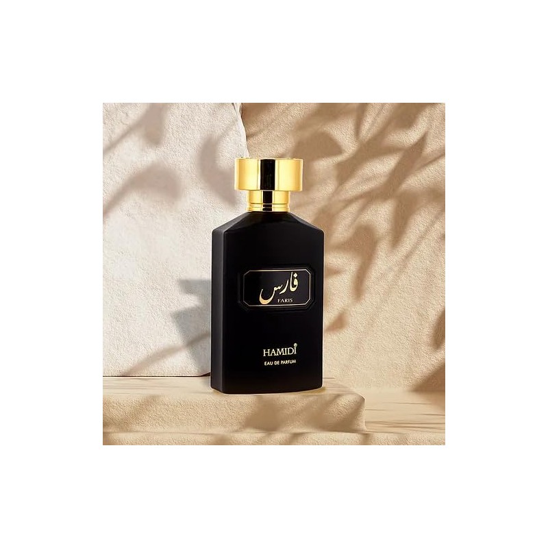 Hamidi Faris Eau de Parfum, Black and Gold Luxury Fragrance,