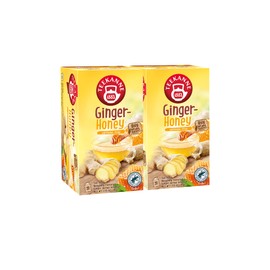 Teekanne Ginger Honey Tea Caffeine Free Naturally Flavored Sweety Honey & Spicy Ginger Herbal Tea with 20 Individually Wrapped Tea Bags Per Box Soothing Delicious Herbal Tea Pack of 2