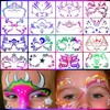 FOLANDO Face Paint Stencils, 16 Pcs Reusable Face Painting Stencil