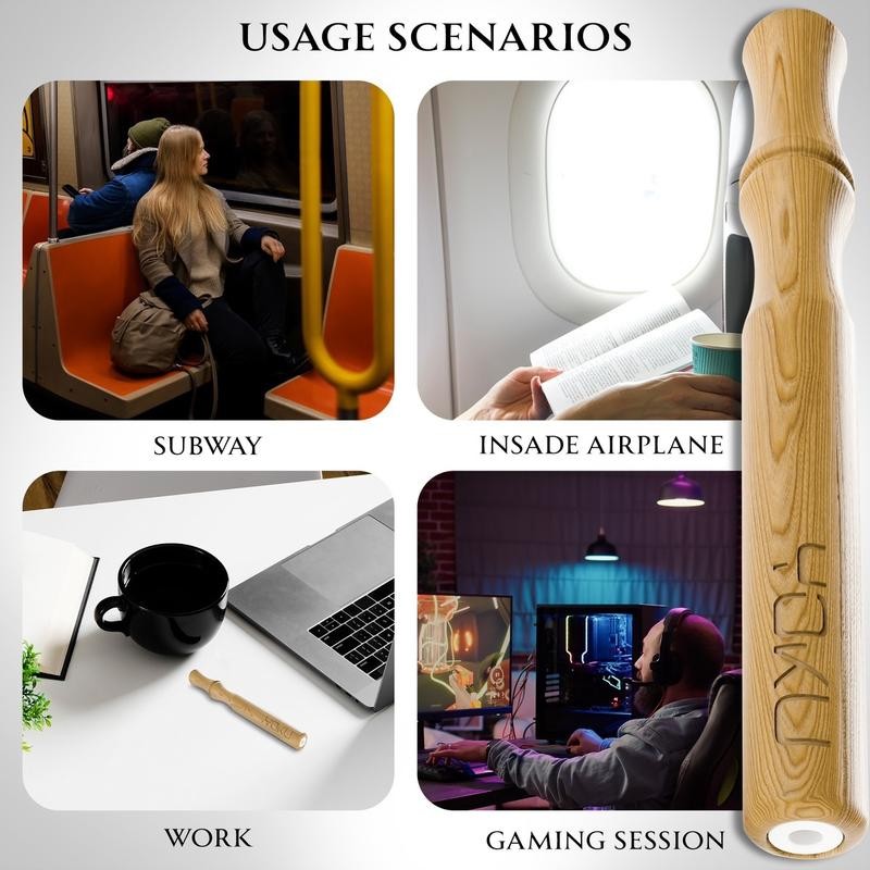 Wooden Aroma Inhaler with Essential Oil Flavored Cores - Scent: