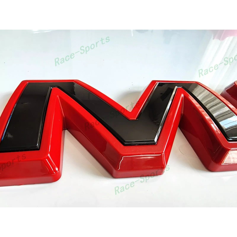 Auto GMC OVERLAY Front Rear Gloss Red Black GMC Emblems