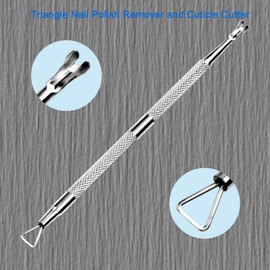 HIFAU 2PCS Premium Cuticle Pusher and Cutter, Manicure Tools Set for Fingernail and Toenail