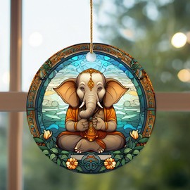 Ganesha Ceramic Ornament, Hindu Elephant God Ornament, Protection Ornament, Best Home Decoration Gift for Hindus, Hinduism Decoration Style