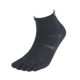 Okamoto CROSSPRO Running Socks, Washi Paper, Arch Support, 5 Toes, Anti-Slip, Breathable, Quick Drying, Anti-stuffiness, Marathon, Track and Field Training, Sports, multicolor (black / pink)