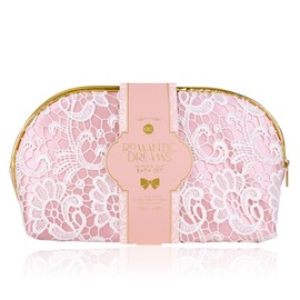 accentra - Romantic Dreams 3-Piece Gift Set for Women - Bath Set Gift with Cosmetic Bag, Shower Gel & Mesh Sponge - Wellness Set for Women & Girls for Birthday & Valentine's Day