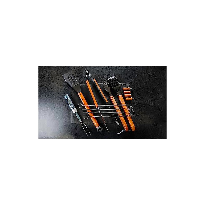 Mr. Bar-B-Q 94122X 12-Piece Tool Set with Bonus Thermo Fork,
