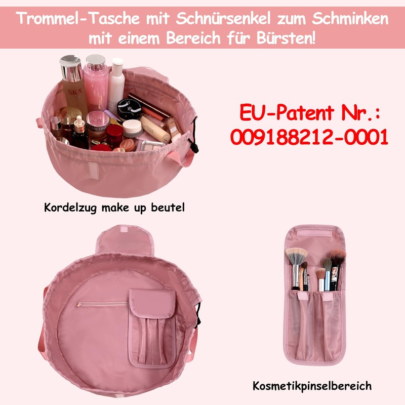 Drawstring Cosmetic Bag for Ladies and Girls - Travel Toiletry