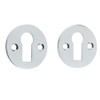 Keypak Round Door Lock Escutcheon, Aluminium, Chrome, Polished Brass, Pack