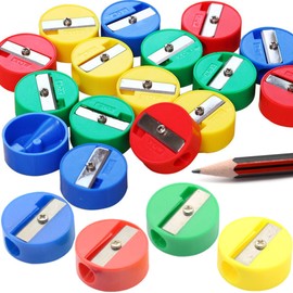 MINGZE Pack of 48 Pencil Sharpeners, Plastic Handheld Single Hole Pencil Sharpeners for School Office Use, Rotundity