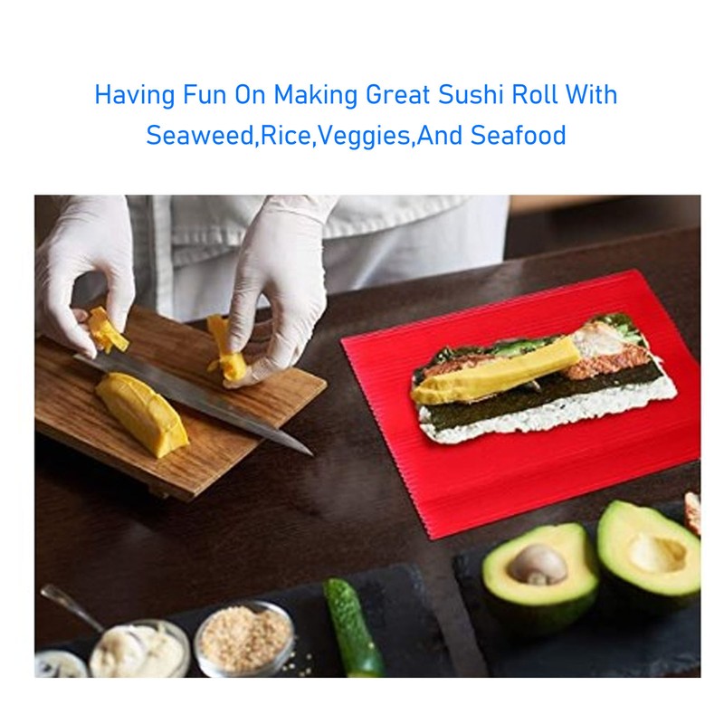 3PCS Sushi Mat ABS Sushi Rolling Mat Japanese DIY Sushi