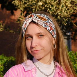 DRESHOW 4 Pack Boho Non-Slip Headbands for Women Girls Yoga Workout Running Knotted Turban Floral Elastic Head Wrap