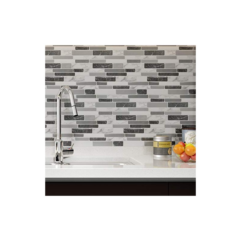Art3d 10-Sheet Peel and Stick Kitchen Backsplash Tiles, 12"x12" Self-Adhesive