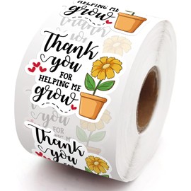 Lasimfa Thank You for Helping Me Grow - 500 Pack of 1.5 Inch Stickers for Small Businesses and Small Shops as Thank You and Packaging Gift Wrap Stickers