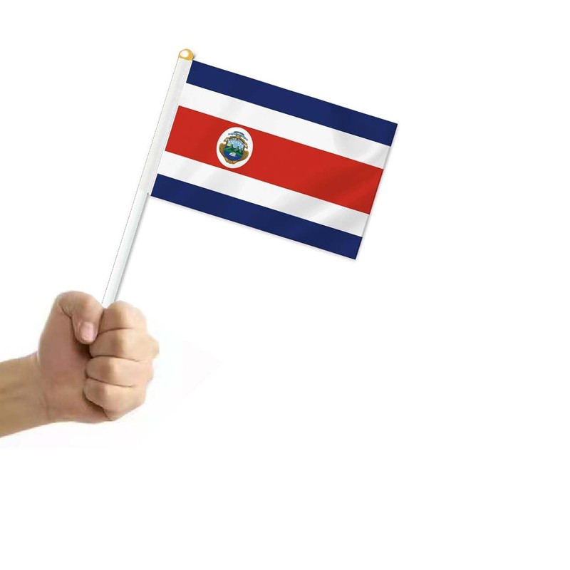 10 PCS Costa Rica Handheld Small Flag, CostaRicans Hand held