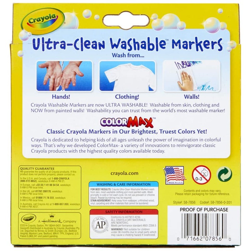 Crayola Ultra Clean Washable Markers, Tropical, Gift for Kids, 10Count