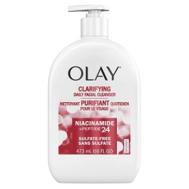 OLAY CLARIFYING DAILY FACIAL CLEANSER NIACINAMIDE + PEPTIDE 24 SULFATE FREE 16oz