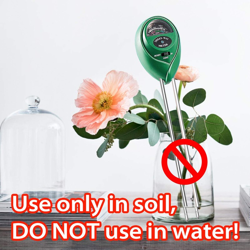 Plant Moisture Meter, 3 in 1 Soil Moisture Light pH