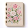 Flowers Decor A5 Journal Spiral Notebook, Peony Tulip Rose Soft