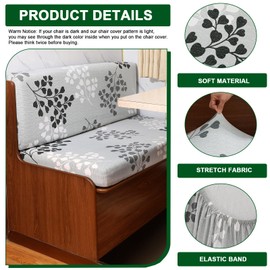 CRFATOP 2 Sets RV Dinette Cushion Covers Printed Camper Cushion Slipcover Stretch 2 Seat Sofa Chair Cover Furniture Protector for RV Camper Car Bench 2 Backrest Covers & 2 Bench Covers,07