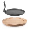 Ibili Plancha Hierro Fundido + Base Madera 26 Cm Inducción