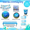 Under The Sea Party Supplies-180pcs Ocean Sea Party Tablewear Set-Marine