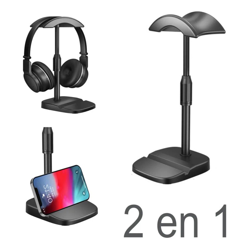 1 Soporte Para Audífonos Y Cel Base Universal Oficina