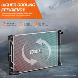 PM PERFORMOTOR DPI 13256 Cooling Radiator Replacement Compatible with 2004 2005 2006 Lexus RX330, 25-9/16" X 18-5/8" H X 7/8" D, 1-5/16" / 1-9/16" Inlet/Outlet