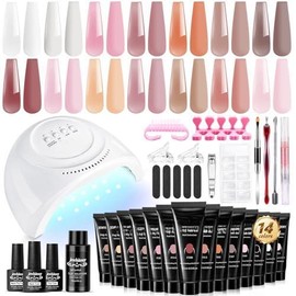 14 Poly Gel Extension Kit With Drill Machine U V Light ALL In One Polygel Starter - Color: 14 poly SUN1 lamp set