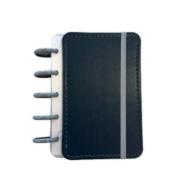 Talia Discbound Notebooks, Planner, Customizable, Mini, A6 (4"x5.75") (Dark Blue/Grey)