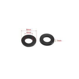 TOP-VIGOR 80Pcs Black Nylon Flat Washers, M4 x 8mm x 1mm Insulating Round Seal Spacer Tap Sealing O Ring Gasket for Faucet Pipe Water Hose