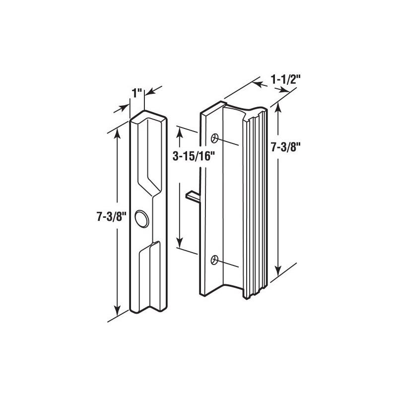 Prime-Line C 1111 3-15/16 In., White Diecast, Mortise Style Sliding