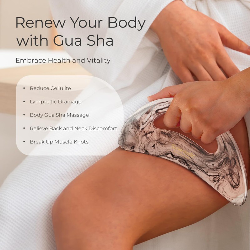 Scienlodic Gua Sha Massage Tool with Handle (Resin) Larger Guasha