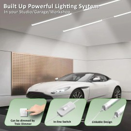 Zi-Zohnson 6 Pack 6CCT Triac Dimmable 4FT Led Shop Lights, 30W T8 Shop Light Led