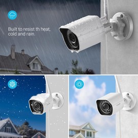Zmodo Cameras for Home Security (Indoor & Outdoor Camera Bundle), 1080p HD, IP Camera Wireless WiFi, Motion Detection, Two-Way Talk, Night Vision, Remote View, Cloud Service, Work with Alexa/Google